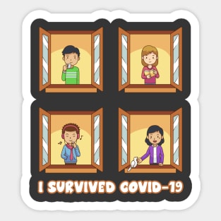 I Survived Covid 19 , Servive Design Sticker